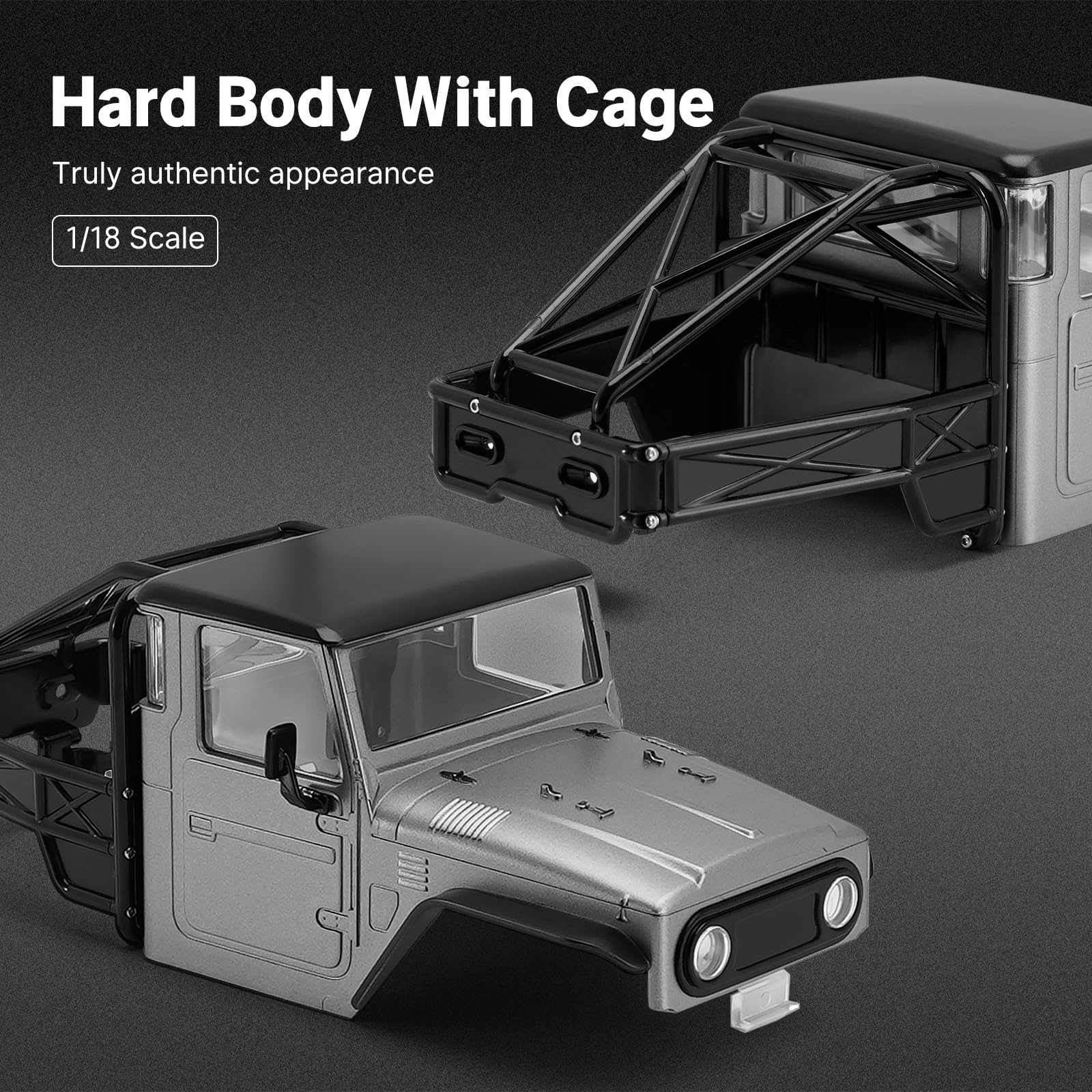 Amazon.com: INJORA 87g IR40 Truck Body Shell with Tube Cage for 1